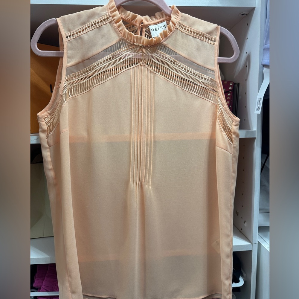 Reiss Light Peach Sleeveless Top